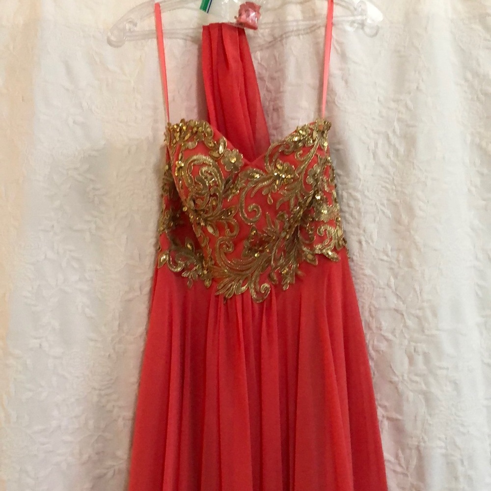 Coral prom dress